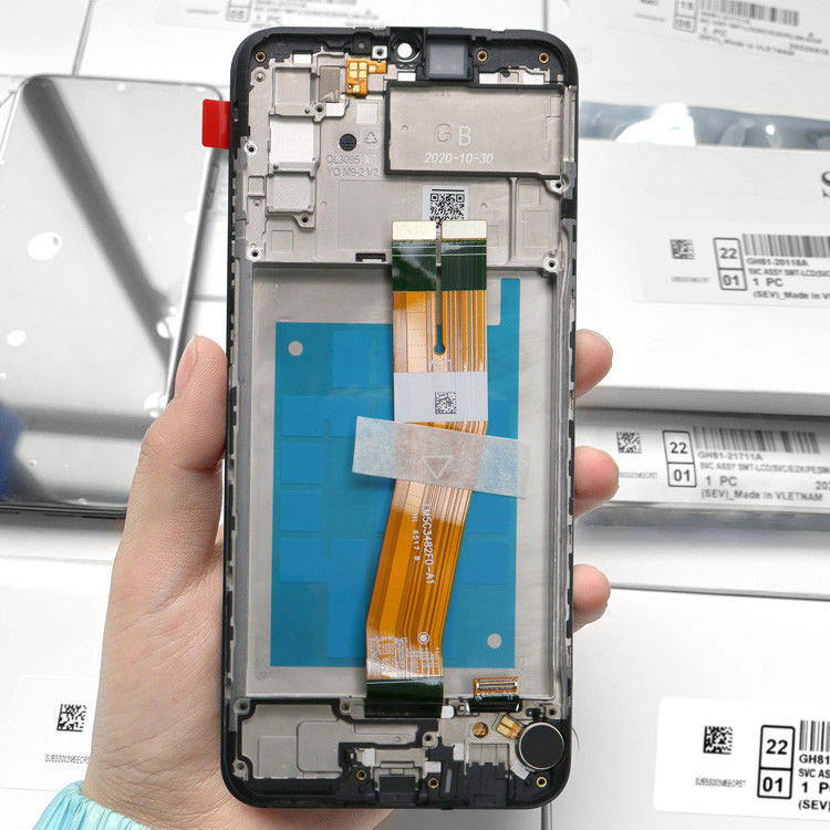 Grosir A02S LCD LCD Dengan Bingkai Untuk  A02S Pabrik Layar Sentuh Tampilan  A025 Service Pack LCDS Celana