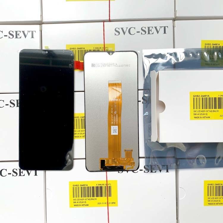 Hitam A12 LCD Pengganti untuk Mobile Display Pengiriman oleh EMS FEDEX UPS DHL TNT